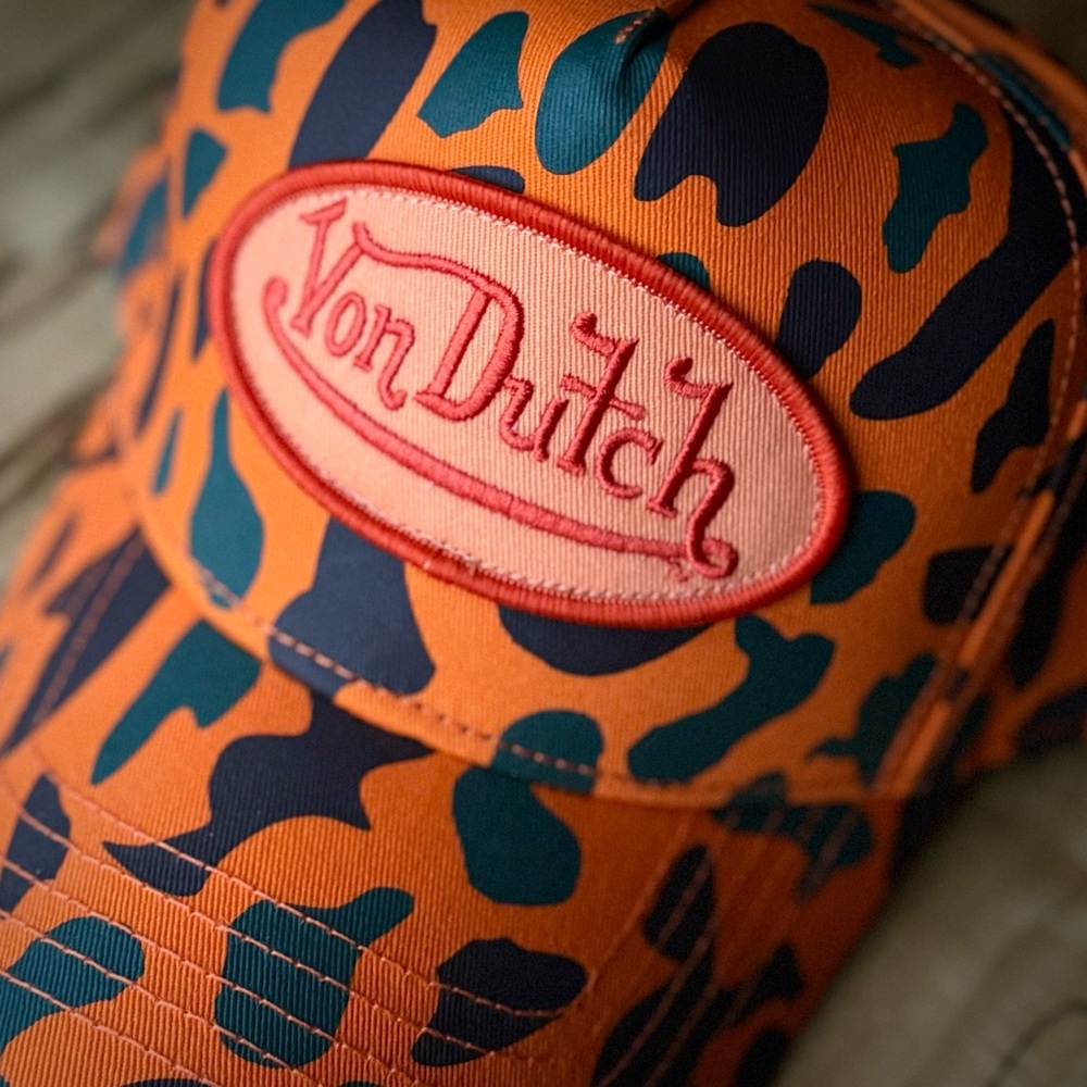 NWT Von Dutch Orange Camo Trucker 242 - SnapBack